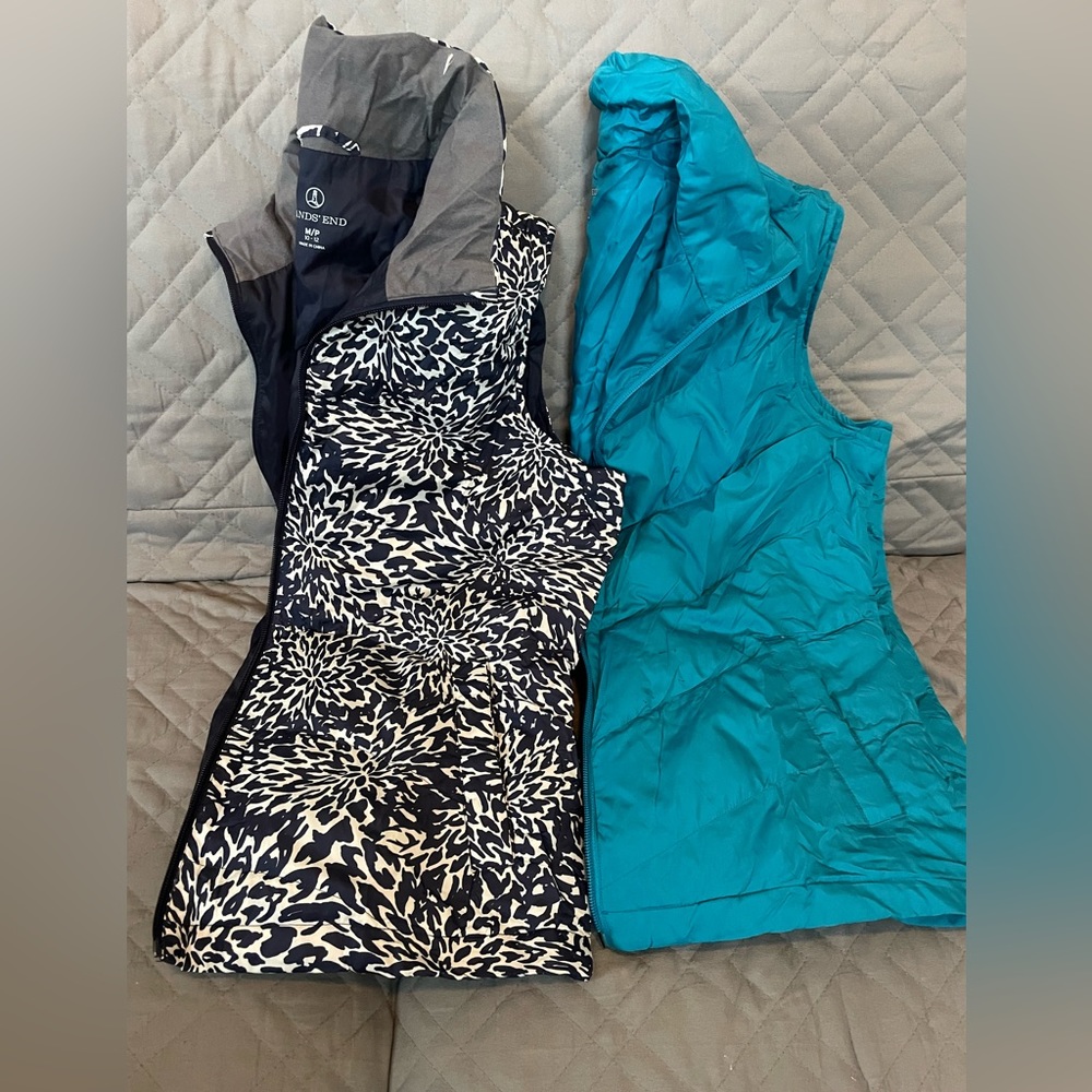 Bundle of Lands End Down Puffer Vests